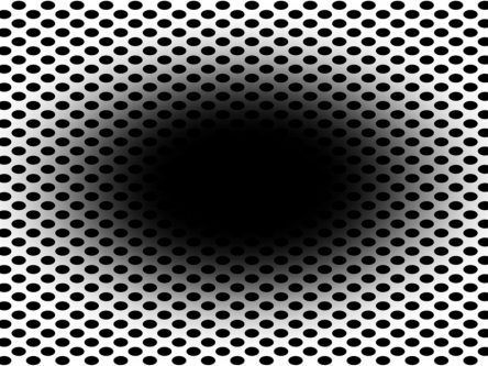 You will probably fall for this optical illusion of a black hole