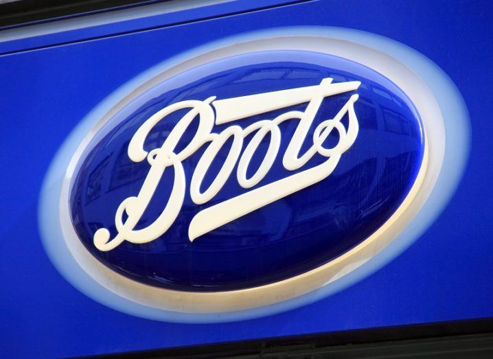 The Boots logo on a blue background.